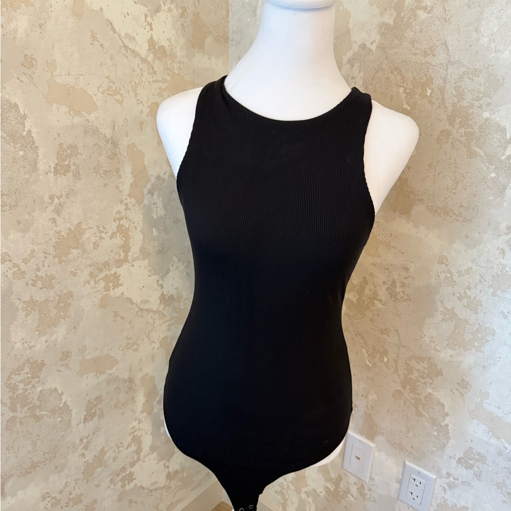 Abercrombie & Fitch Black Ribbed Bodysuit